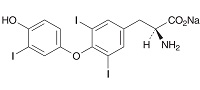 リオチロニンナトリウムの構造式